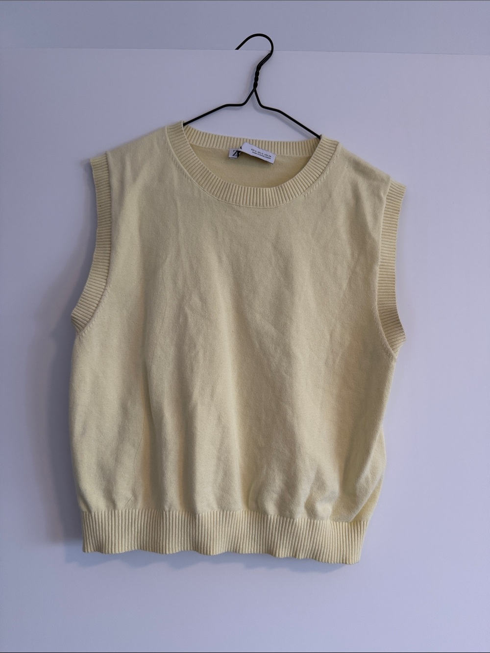 Zara Crewneck Knit Top - Light Yellow